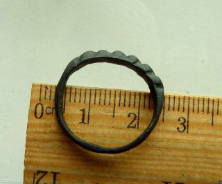 Twisted Wire Scandinavian Viking Bronze Ring (r193) photo