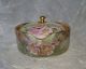 Large Germany Hand Painted Porcelain Stud Collar Button Box Rosenthal German Baskets & Boxes photo 1