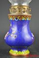 Collectible China Handwork Old Cloisonne Painting Flower Usable Oil Lamp Decor Ornaments photo 2