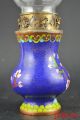 Collectible China Handwork Old Cloisonne Painting Flower Usable Oil Lamp Decor Ornaments photo 3