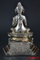 China Collectible Old Tibet Silver Handwork Buddha Meditation Decor Statue Noble Other Antique Chinese Statues photo 1