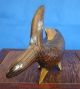 Antique Collectible Handmade Statue Bronze With Gilding Fish Art Deco Metalware photo 2
