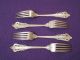 Four ' Grand Baroque ' Sterling Silver Dinner Forks By Wallace Flatware & Silverware photo 2