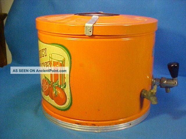 Old Vintage Juicy Orange Kool Aire Soda Fountain Syrup Dispenser Graphics Other Mercantile Antiques photo