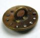 Antique Button Hand Paint Enamel Dog Head W/ Cut Steel Border - 1/2 