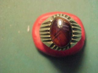 Near Eastern Hand Crafted Solid Silver Ring,  Carnelian Stone Circa 1700 - 1900 photo