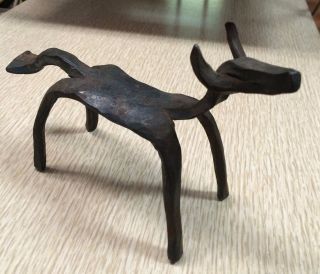 Antique Aafa Folk Art Hand Forged Wrought Iron Primitive Horse Bull Figure Va photo