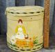 Firkin Wooden Bucket With Top Hand Painted Signed Shirley Dixon Primitives photo 2