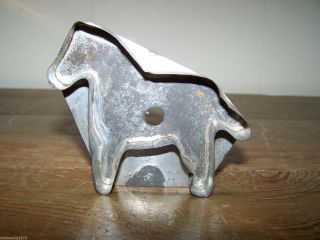 Antique Primitive Horse Tin Flatback Handle Folk Art Cookie Cutter Vintage photo