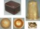 Antique 18 Kt Gold French Thimble In Leather Case Circa 1880 Thimbles photo 2