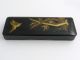 Japanese Black And Gold Lacquered Rectangular Box,  Swallow And Bamboo,  Meiji Vases photo 1