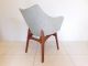 Adrian Pearsall For Craft Associates Inc.  Model 2418 - C Arm Chair.  Walnut Base Mid-Century Modernism photo 2