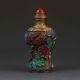 Chinese Brass Hand - Carved Flower Snuff Bottle W Qianlong Mark G299 Snuff Bottles photo 1