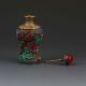 Chinese Brass Hand - Carved Flower Snuff Bottle W Qianlong Mark G299 Snuff Bottles photo 2