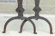 Early Folky Wrought Gooseneck Andirons 18th Cent Metalware photo 2