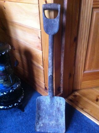 Antique Wood Wooden D Handle Spade Scoop Tool - Rustic Primitive Pa Rr Marked. photo