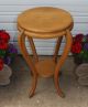 Antique Quarter Sawn Tiger Golden Oak Small Round Table Plant Stand Room Ready 1900-1950 photo 1