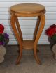 Antique Quarter Sawn Tiger Golden Oak Small Round Table Plant Stand Room Ready 1900-1950 photo 2