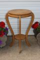 Antique Quarter Sawn Tiger Golden Oak Small Round Table Plant Stand Room Ready 1900-1950 photo 4