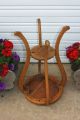 Antique Quarter Sawn Tiger Golden Oak Small Round Table Plant Stand Room Ready 1900-1950 photo 7