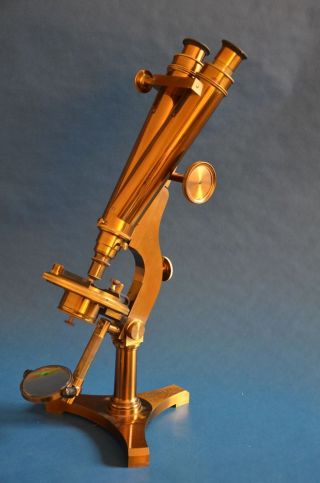 Wenham Mono - Binocular Brass Microscope 1870s By R & J Beck,  London photo