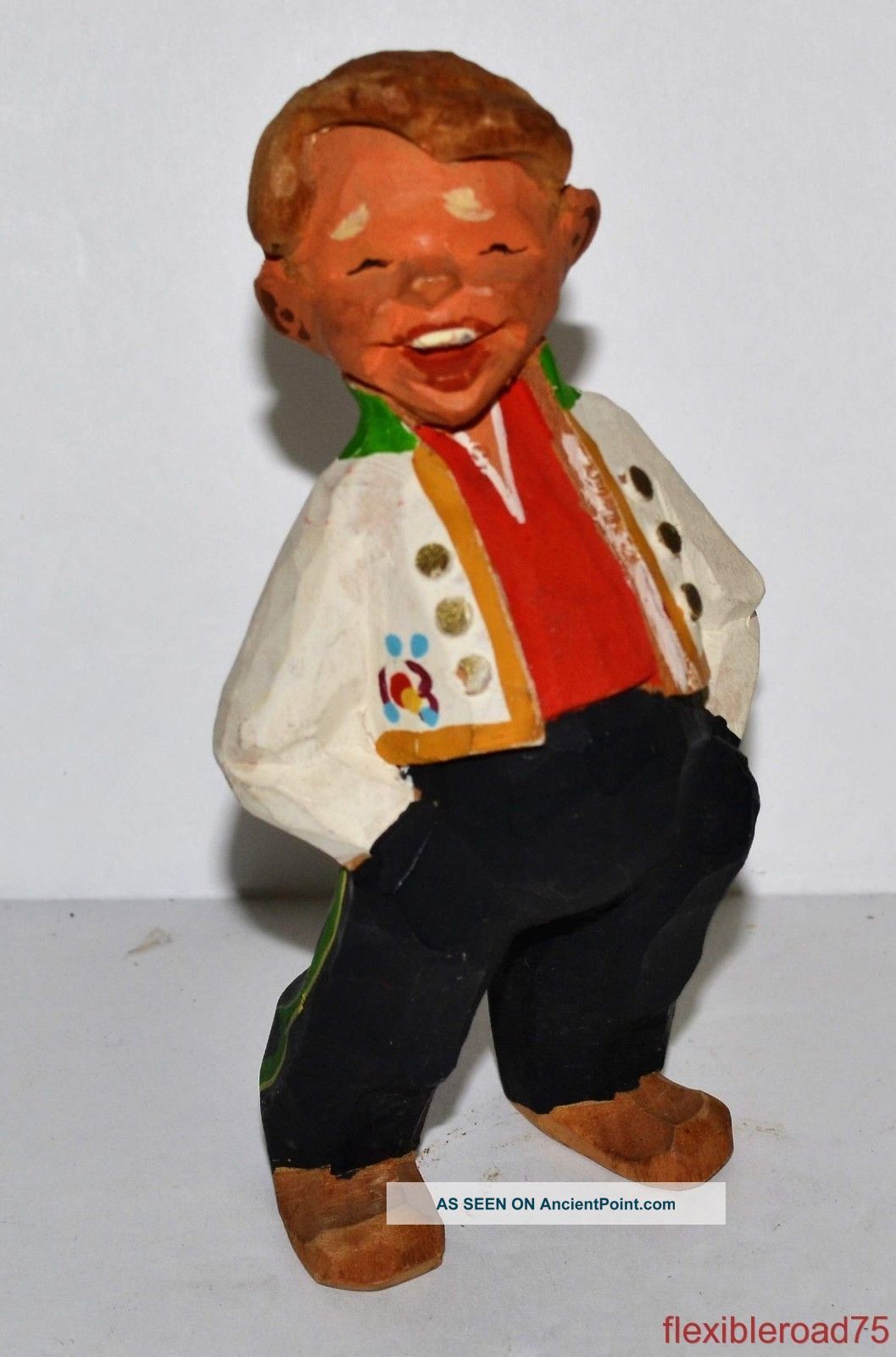 Laughing Boy Carving By Henning Of Norway Carved Figures photo