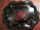 Large 1940 ' S Hand Painted Antique Tole Metal Serving Display Tray Roses 18 X 15 Toleware photo 9