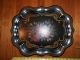 Large 1940 ' S Hand Painted Antique Tole Metal Serving Display Tray Roses 18 X 15 Toleware photo 3