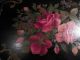 Large 1940 ' S Hand Painted Antique Tole Metal Serving Display Tray Roses 18 X 15 Toleware photo 4