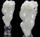 Rare 18th - 19th Century Chinese Carved White Jade Smiling Boy With A Peach Bough Men, Women & Children photo 6