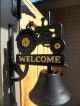 Antique - Style Cast Iron Hand Painted Tractor Motif Welcome Bell Dinner Primitives photo 1