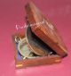 Vintage Marine Navigational Compass Brass Flat Compass With Wooden Box Compasses photo 4