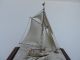 Masterly Hand Crafted Signed Japanese Sterling Silver 985 Model Yacht Ship Japan Other Antique Sterling Silver photo 9