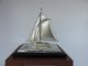 Masterly Hand Crafted Signed Japanese Sterling Silver 985 Model Yacht Ship Japan Other Antique Sterling Silver photo 3