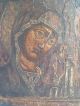 Antique Possibly 18th Century Painted Wooden Russian Icon Depicting Mary&christ Russian photo 1