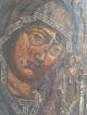 Antique Possibly 18th Century Painted Wooden Russian Icon Depicting Mary&christ Russian photo 2