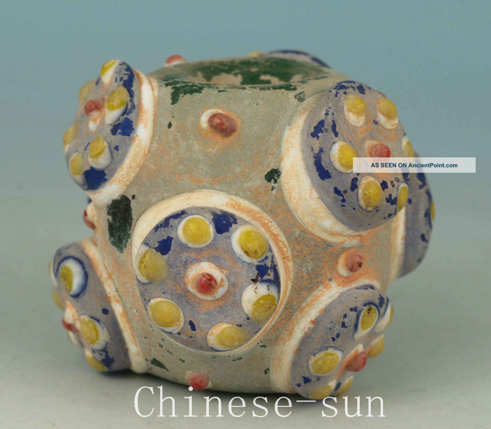 Chinese Old Coloured Glaze Handmade Carving Mascot Collect Statue Bead Pendant Necklaces & Pendants photo