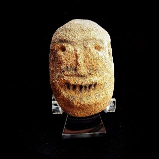 Ancient Roman Carved Stone African Male Head 1st B.  C.  - 2nd Century A.  D. photo
