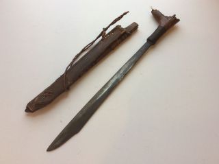 Old Antique Borneo Dayak Headhunters Mandau Sword No Keris Kris Dagger photo