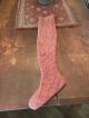Primitive Early Looking Quilt Fabric Handmade Christmas Holiday Stocking Red Primitives photo 1