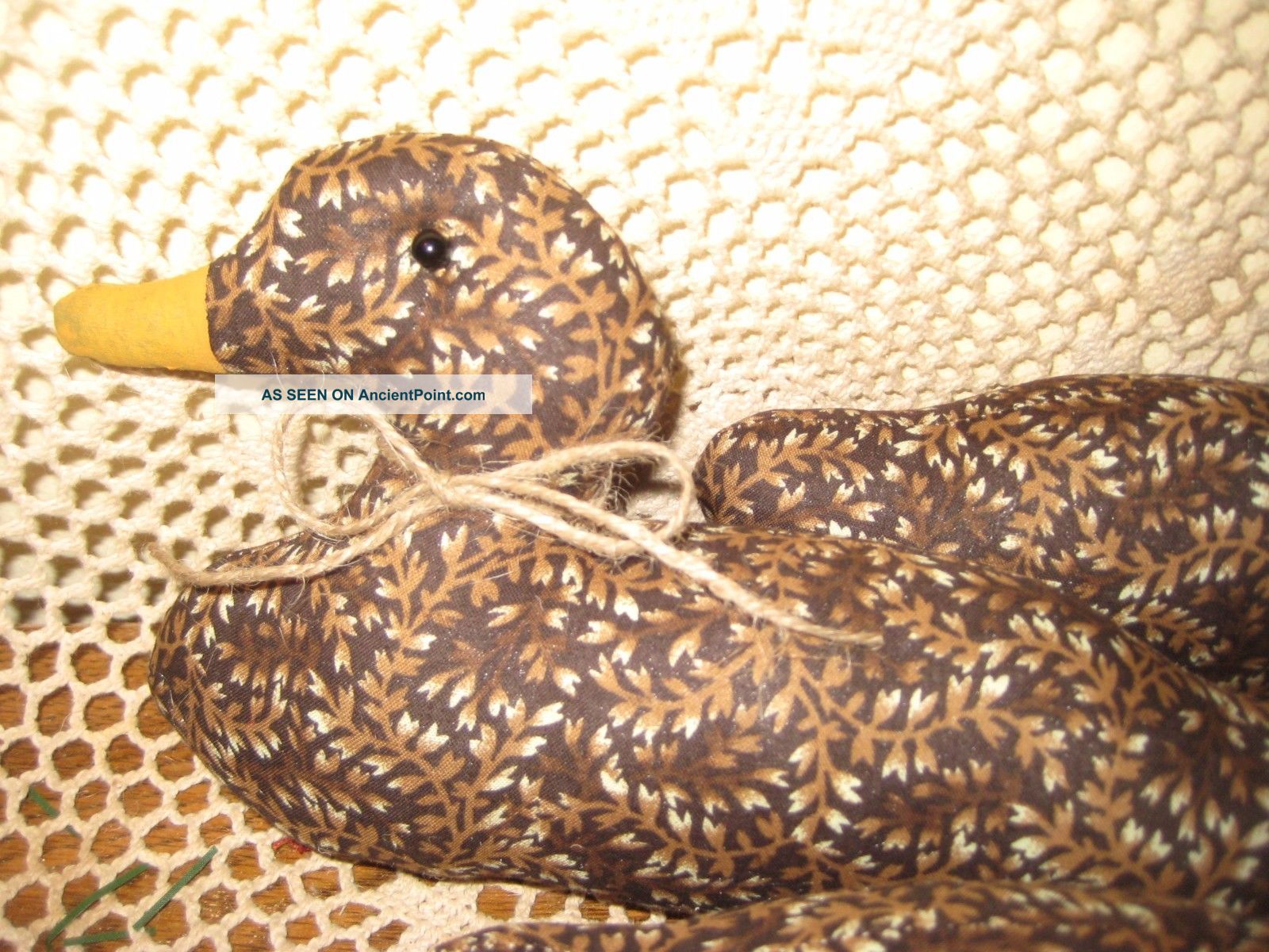 3 Handmade Brown Fabric Mallard Duck Bowl Fillers Home Decor Primitives photo
