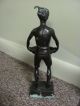 Antique Brass Or Bronze Statue Male Thailand Coolie Statues photo 1