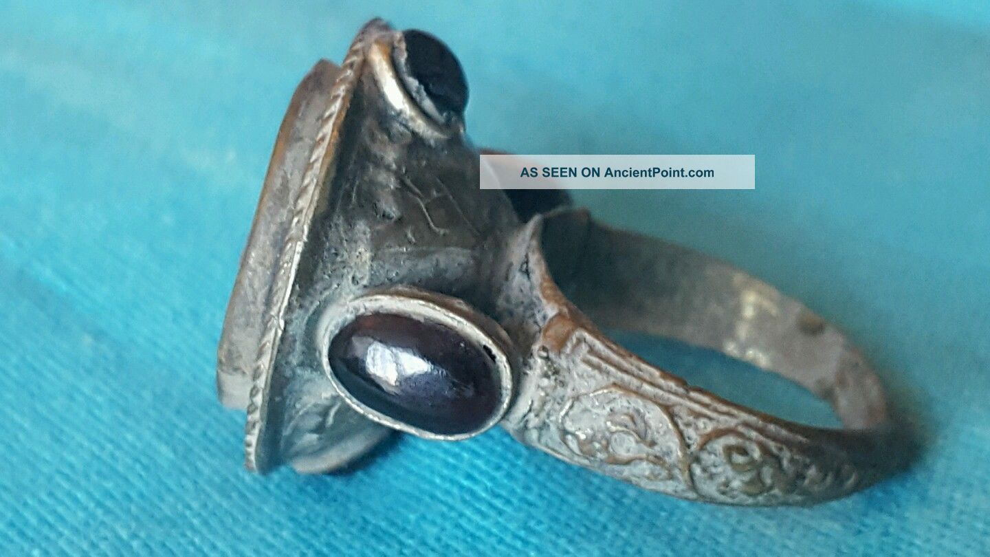 Massive 15grams Roman Bronze Ring With Coin Roman photo