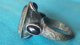 Massive 15grams Roman Bronze Ring With Coin photo