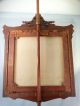 19thc Antique Victorian Era Carved Wood Fire Screen Still Life Flower Painting Hearth Ware photo 5