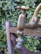 Vintage Solid Brass Copper Mixer Taps Sink Basin Bath Antique Old Salvage Other Antique Hardware photo 7