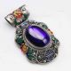 Exquisite Cloisonne Inlaid Purple Zircon Handwork Pendant G919 Necklaces & Pendants photo 3