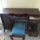Antique Mahogany Veneer Vanity/writing Desk With Stool 1900-1950 photo 2