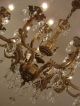 15 Light Bronze/brass Chandelier Crystal Old Antique Chandeliers, Fixtures, Sconces photo 4