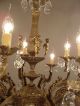 15 Light Bronze/brass Chandelier Crystal Old Antique Chandeliers, Fixtures, Sconces photo 5